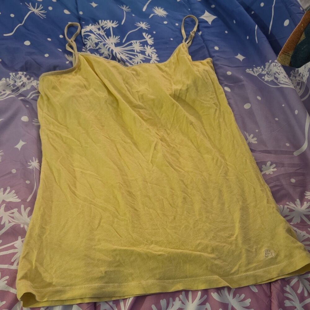 Aeropostale Yellow Stretch Adjustable Strap Camisole Tank Top Size L Women's y2k